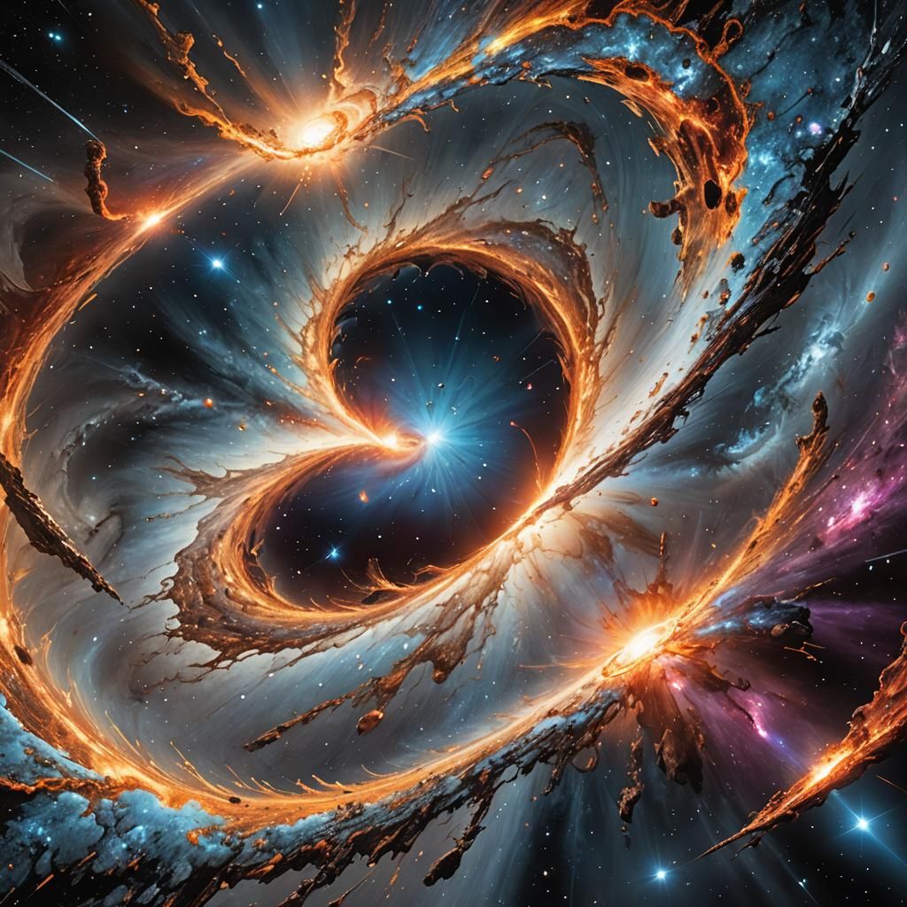 Clash of Quasars: A Hyperrealistic Galactic Collision