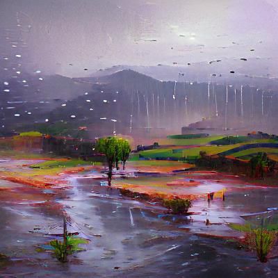 Rainy Landscape Scene