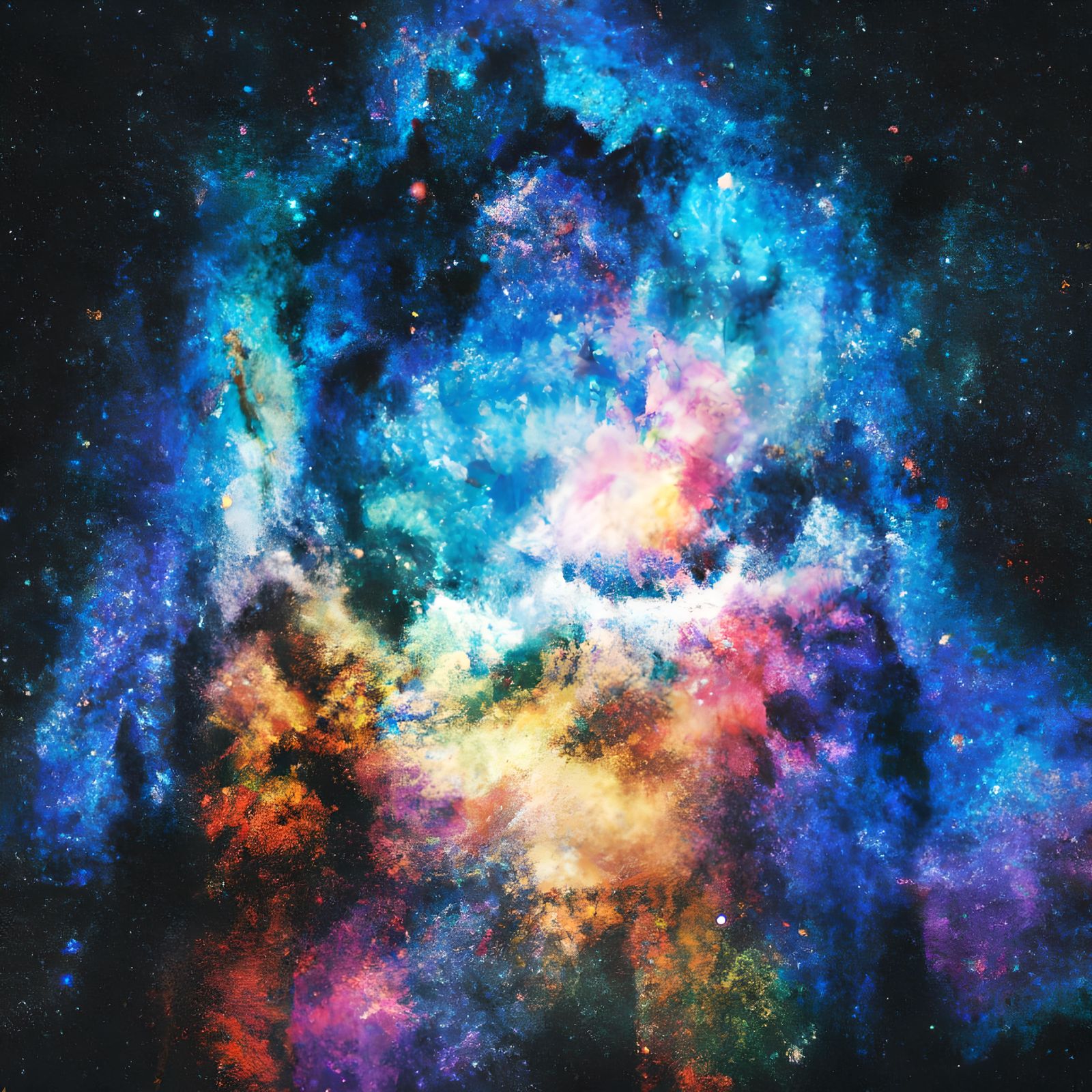 Galactic Nebula in Boho Style Illustration