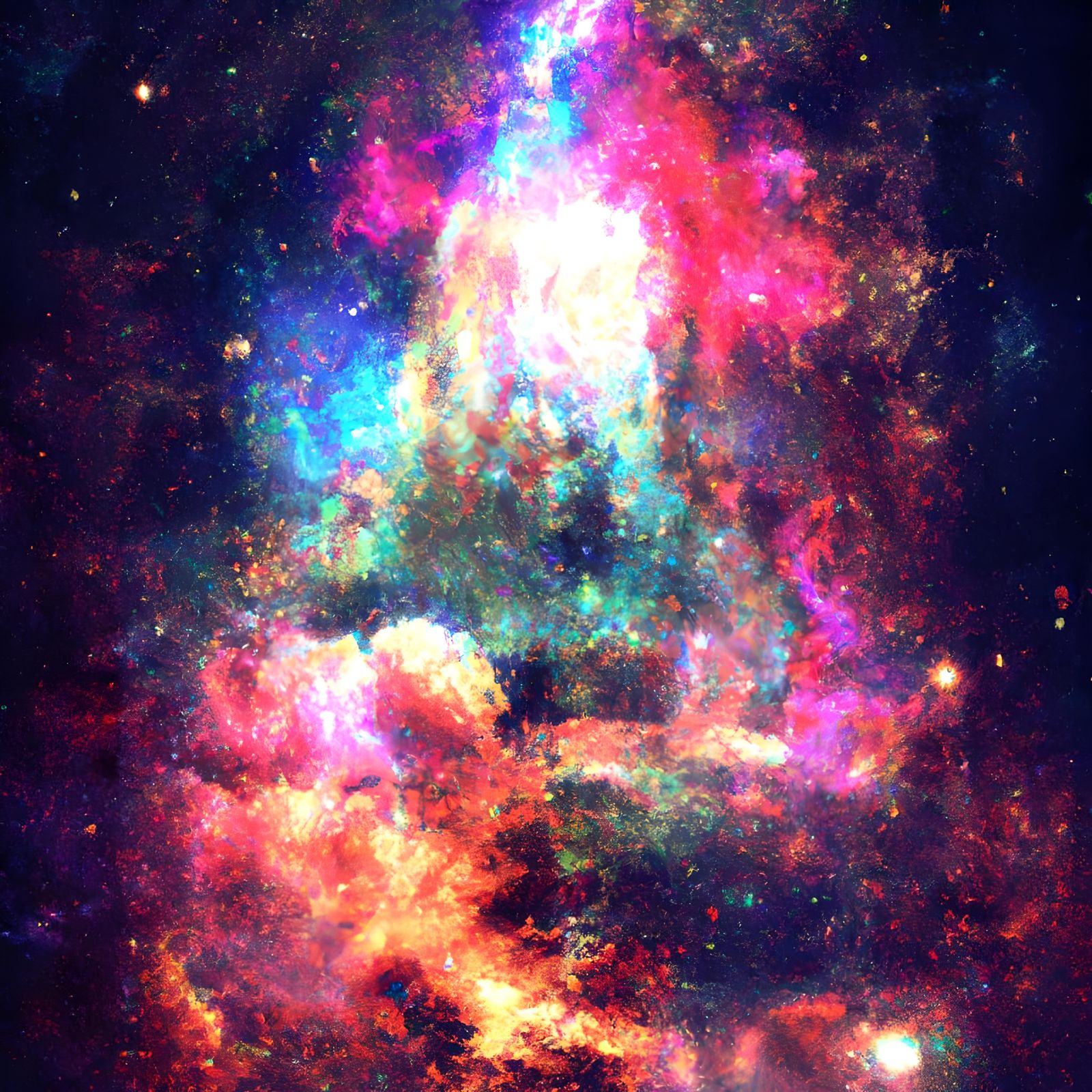 Galactic Nebula in Boho Style Illustration