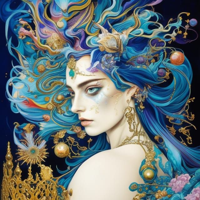 Bejeweled Crown in Japanese Art Style