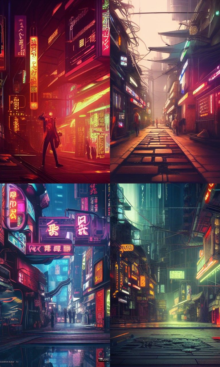 Neon Cyberpunk Steampunk Cityscape with Ray Tracing