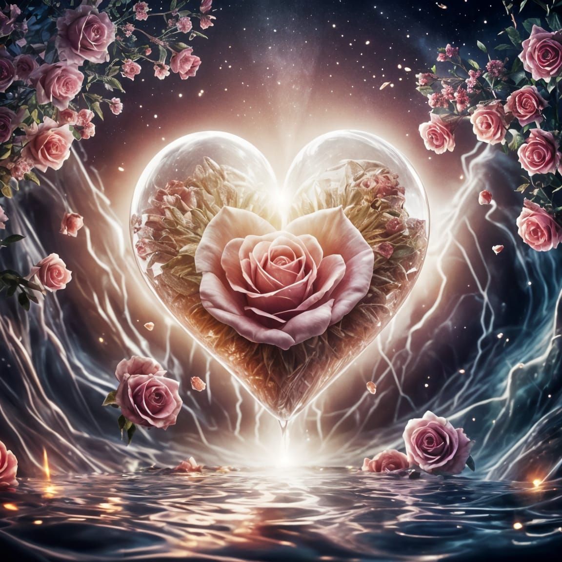 Ethereal Heart Roses Water Composition