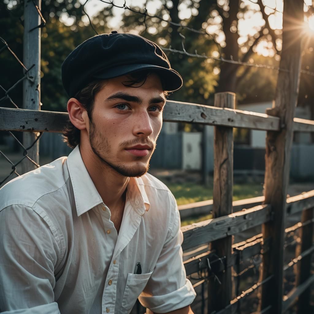 Candid Portrait of Young Man in Golden Light