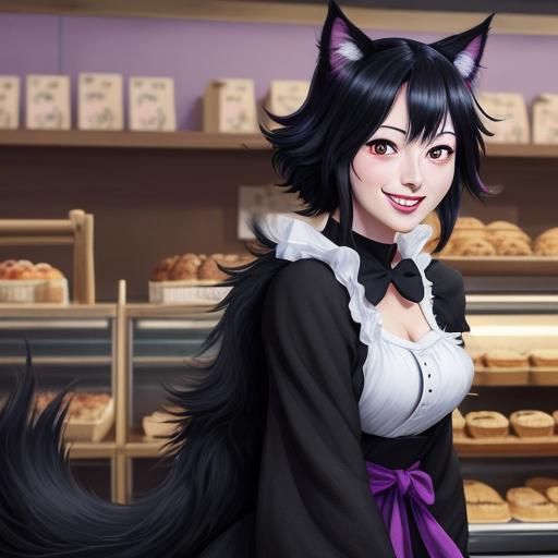 Jiji in Bakery: Studio Ghibli Style Black Cat