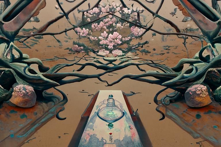 Sakura Blossom by Sea: A Digital Illustration