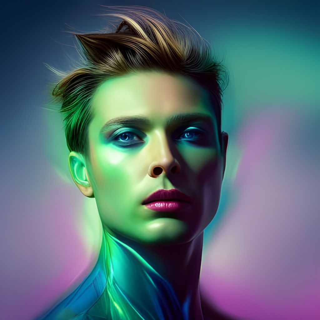 Opalescent Male Model in Garden Setting