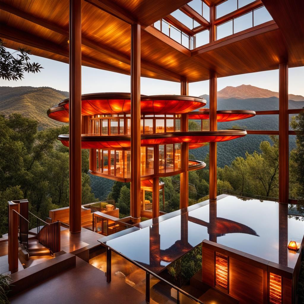 Chihuly-Wright Inspired House in Mountain Valley