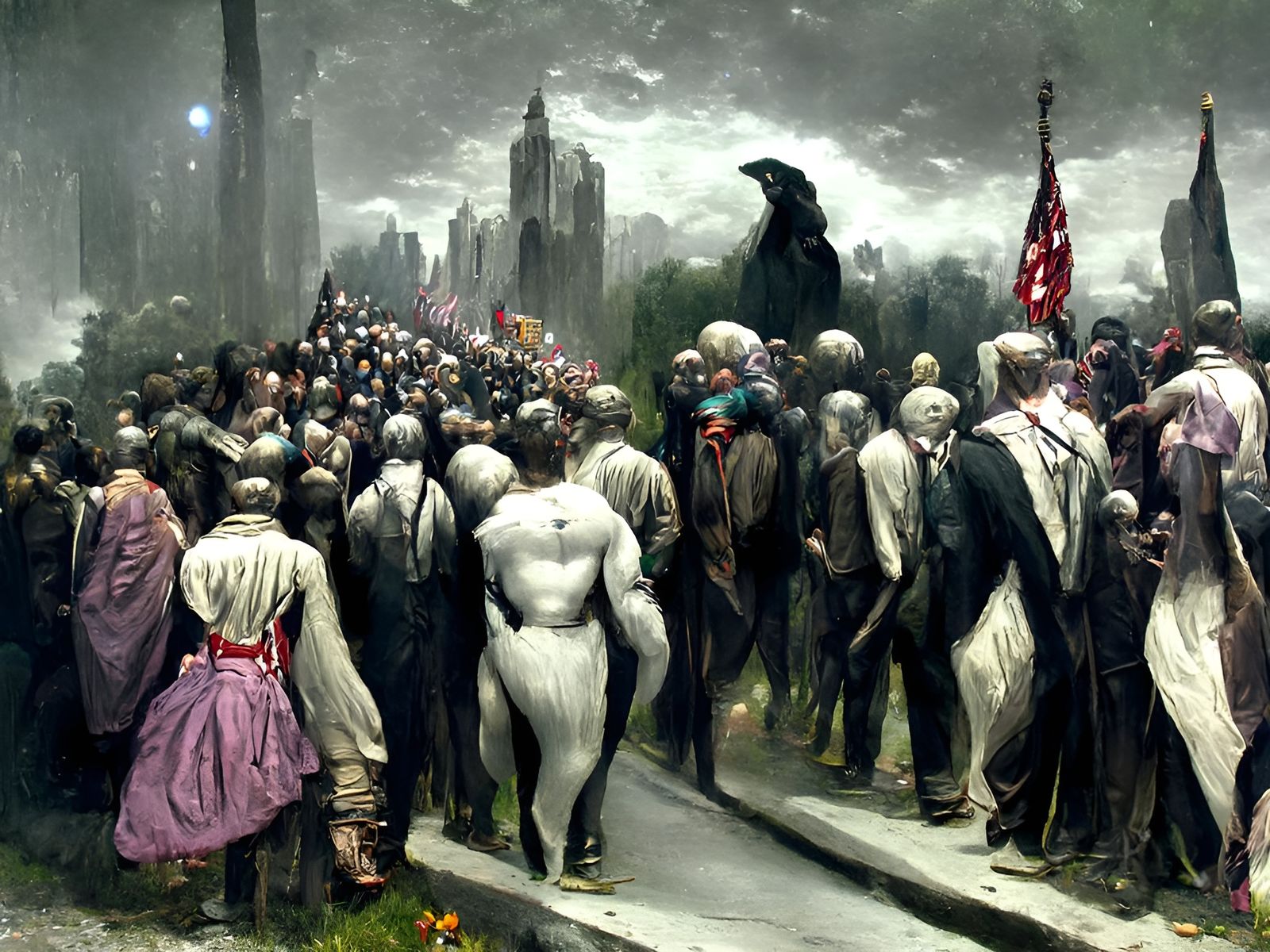 Melancholic March Into Darkness: Digital Illustration