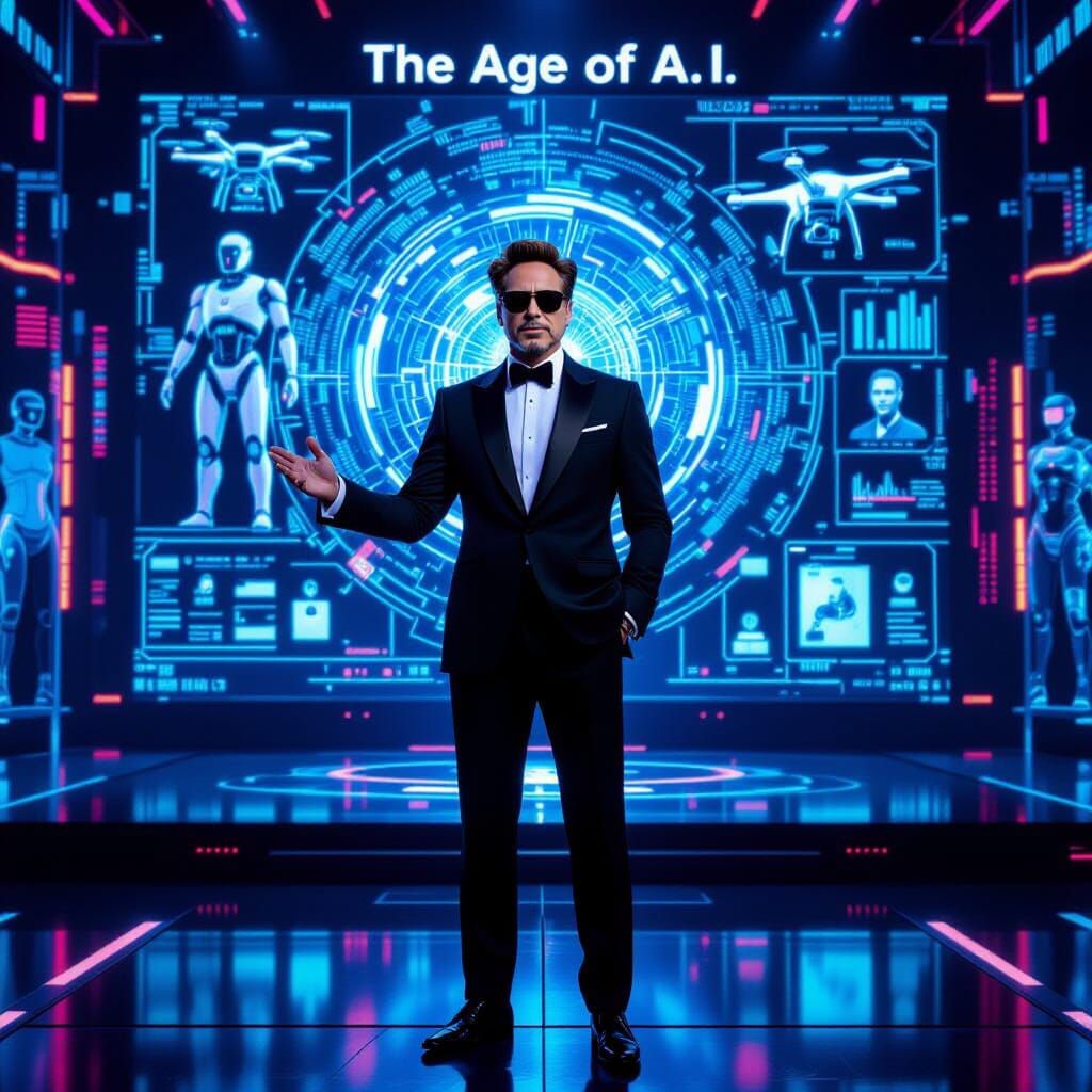 Cyberpunk Hologram: Robert Downey Jr. Introduces the Age of ...