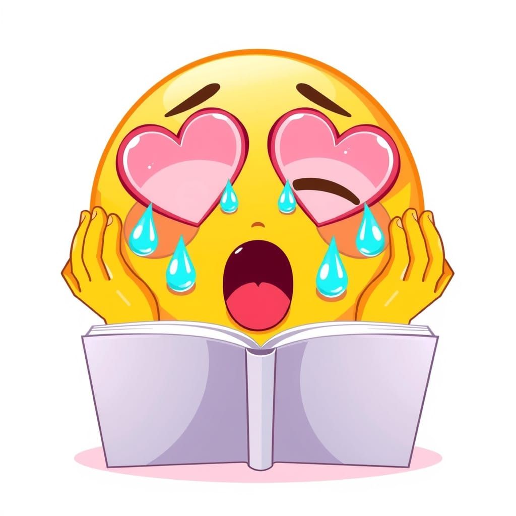 Ecstatic Fangirl Emoji in Digital Illustration