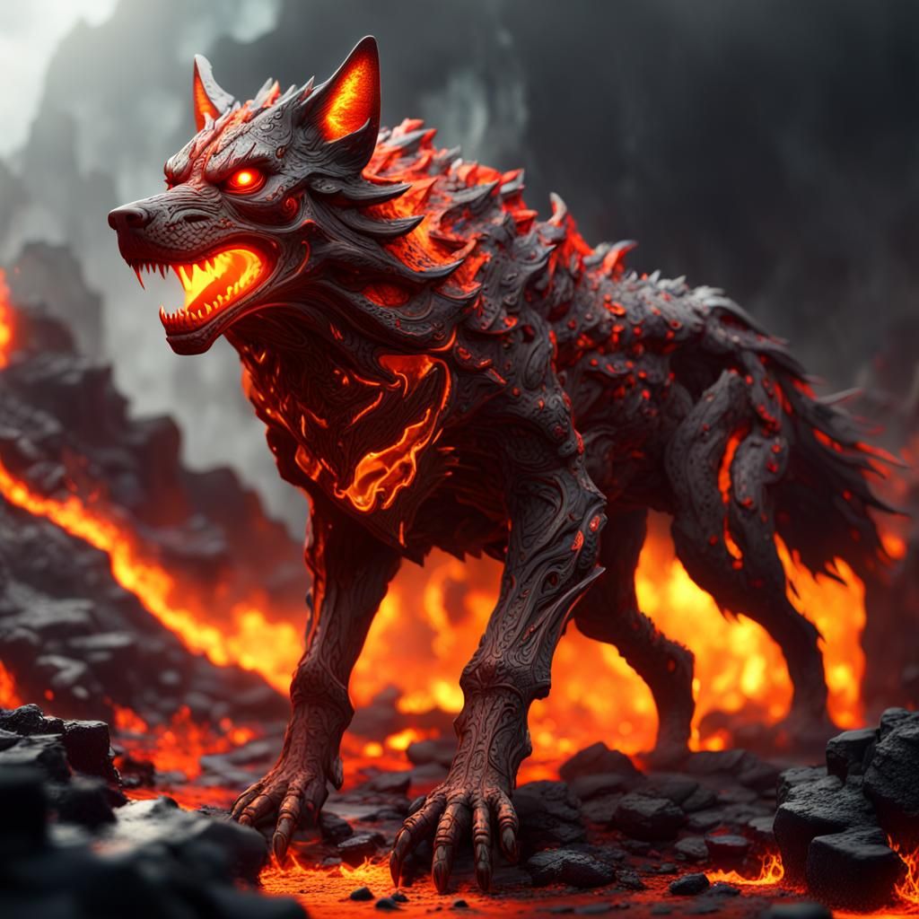 Apocalyptic Lava Wolf Concept Art