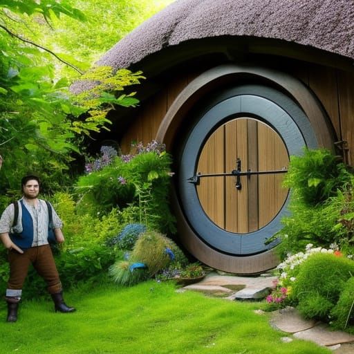 Idyllic Hobbit Home in the Shire Landscape