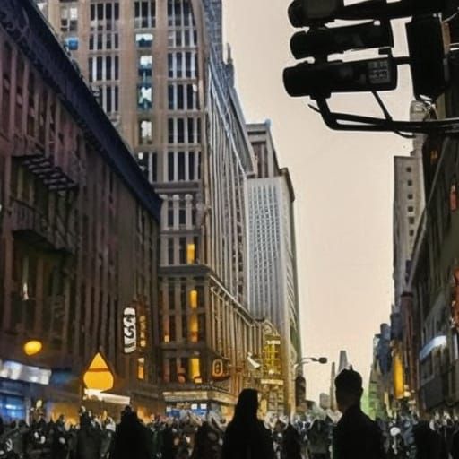 Medieval Siege of Modern New York: Dark Fantasy Art