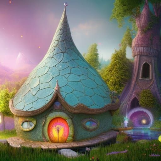 Dreamy Fairy Dome House by Lake, Unreal Engine