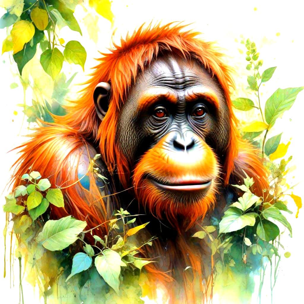 Whimsical Jungle Scene in Watercolour