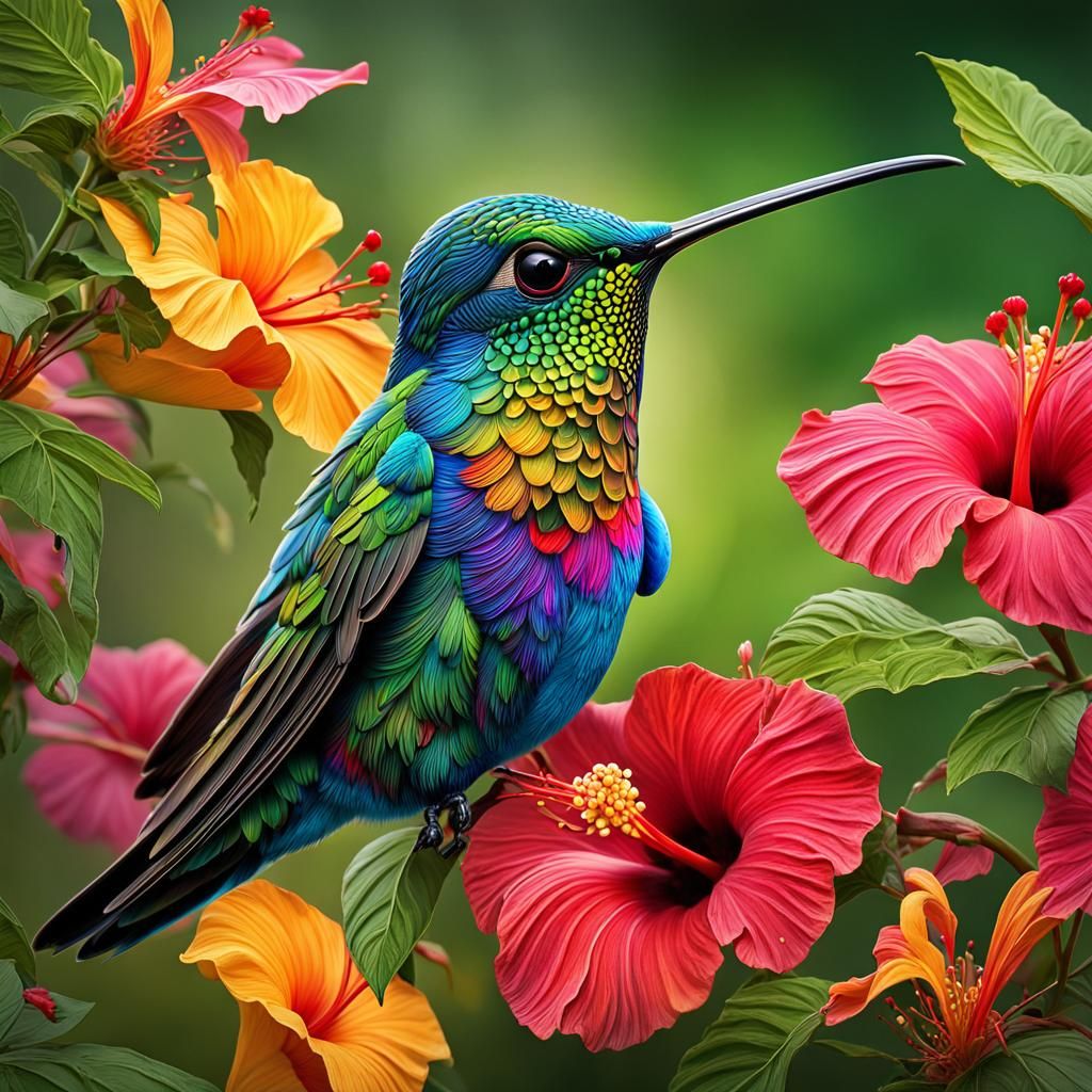 Ultra Detailed Hummingbird Nectar, 3D Rendered