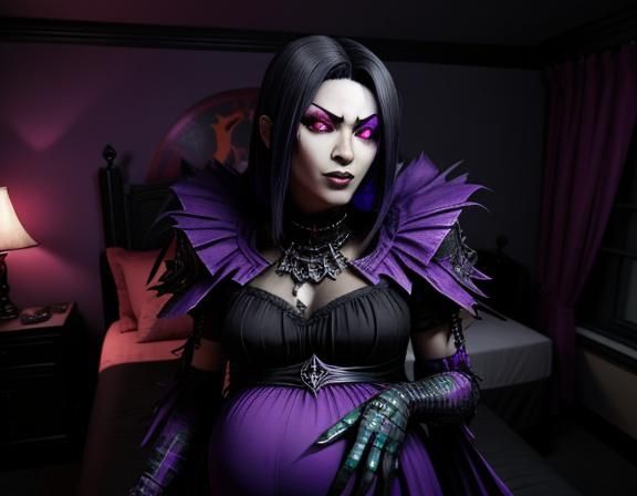 Vibrant Portrait of Woman in Arkham City, Digital Art