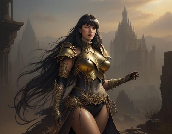 Dressed as a dungeon and dragon character, Betty Page is a b...