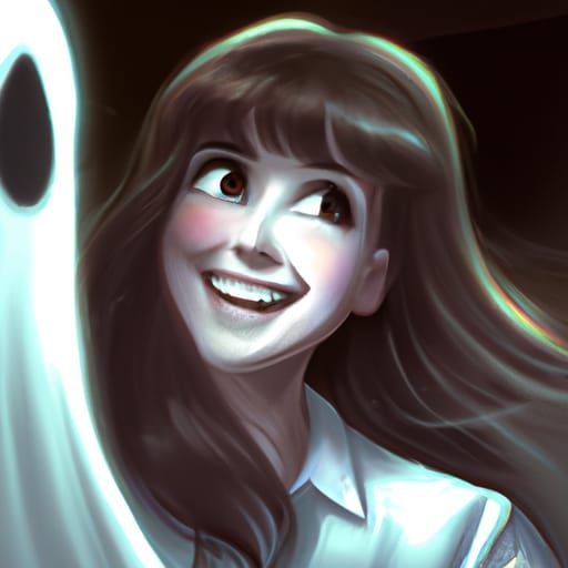 Casper Possesses a Smiling Woman: HD Digital Art