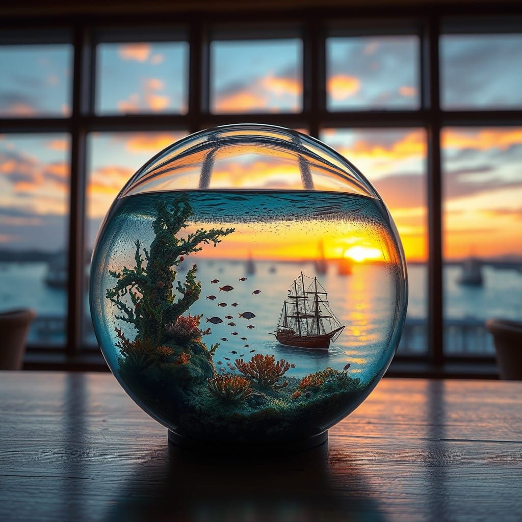 Underwater Oceanscape in a Glass Bubble