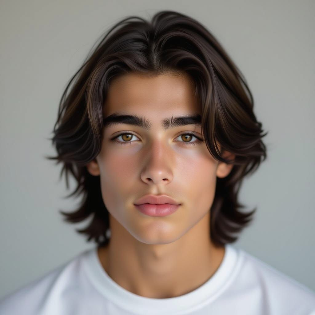 Hyperrealistic Portrait of a Handsome Teenager