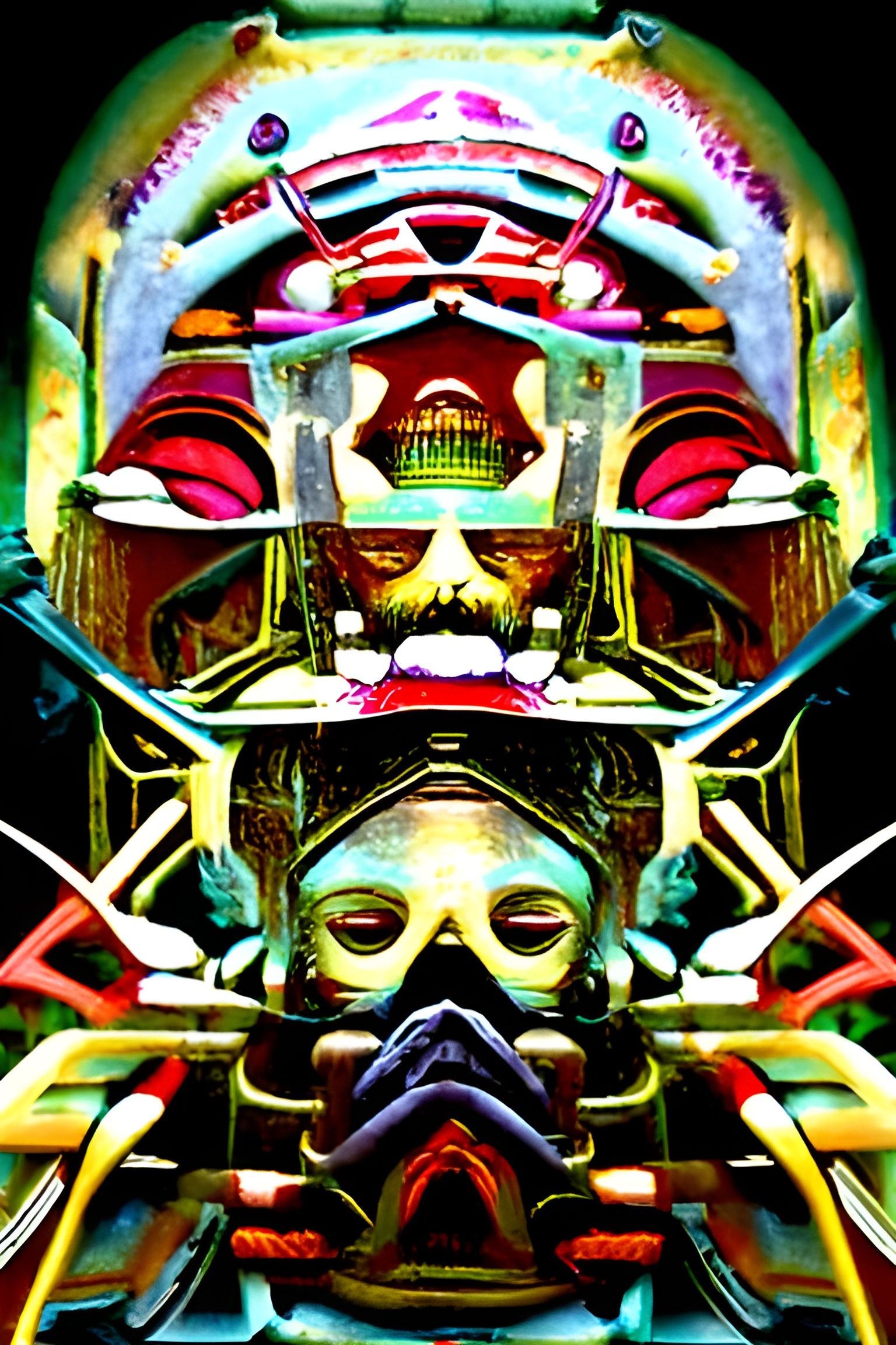 Cosmic Mask in Mixed Media Style