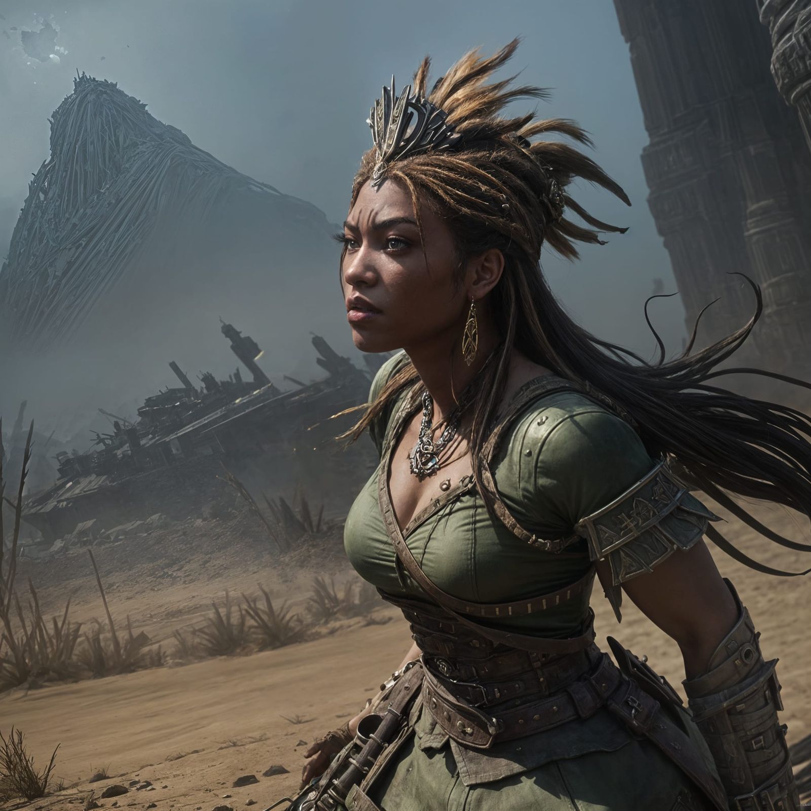 Tiana as Post-Apocalyptic Warlord Princess