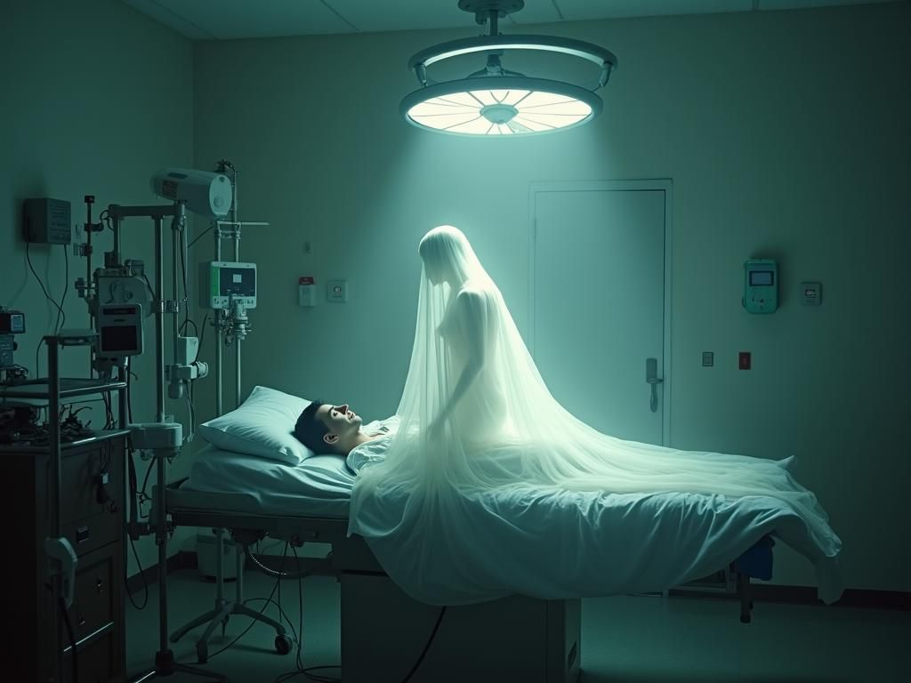 Ethereal Spirit's Departure: Cinematic Emergency Room Scene