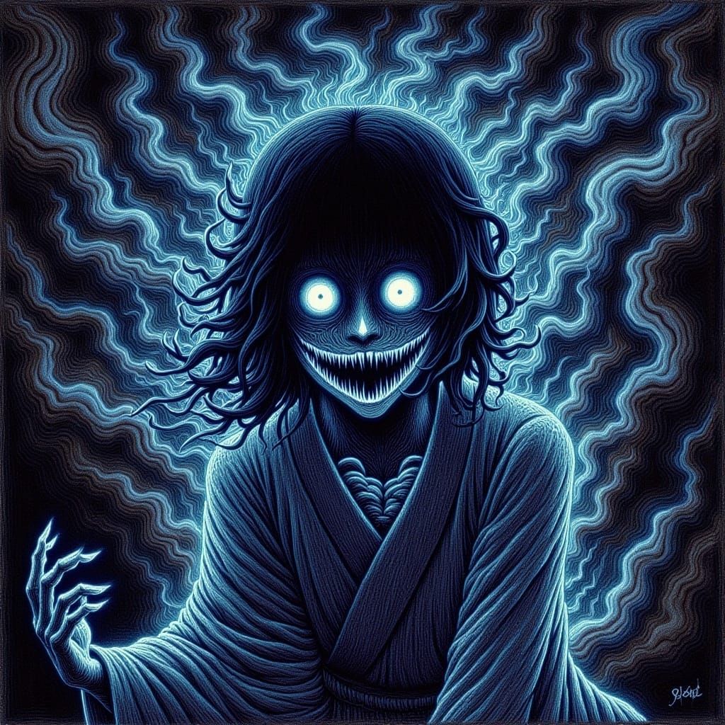 Eerie Japanese Yokai Schoolgirl Ghost