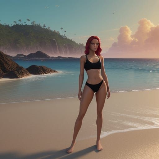 Feminine Athletic Beauty on the Beach