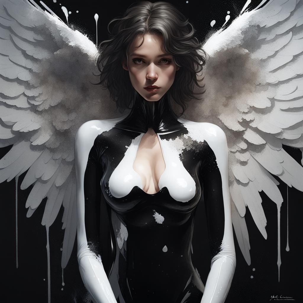 Angel in Latex Bodysuit: ArtStation Photo