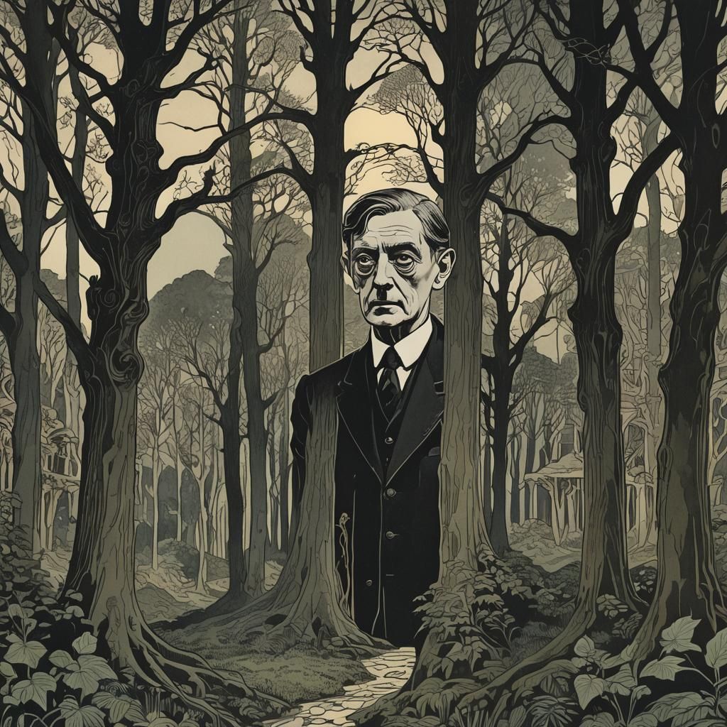 T.S. Eliot Split Screen: Noon and Night in Vorticism Style