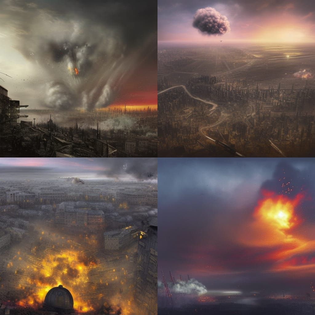 Photorealistic Bombing of Ukrainian City in Ruins