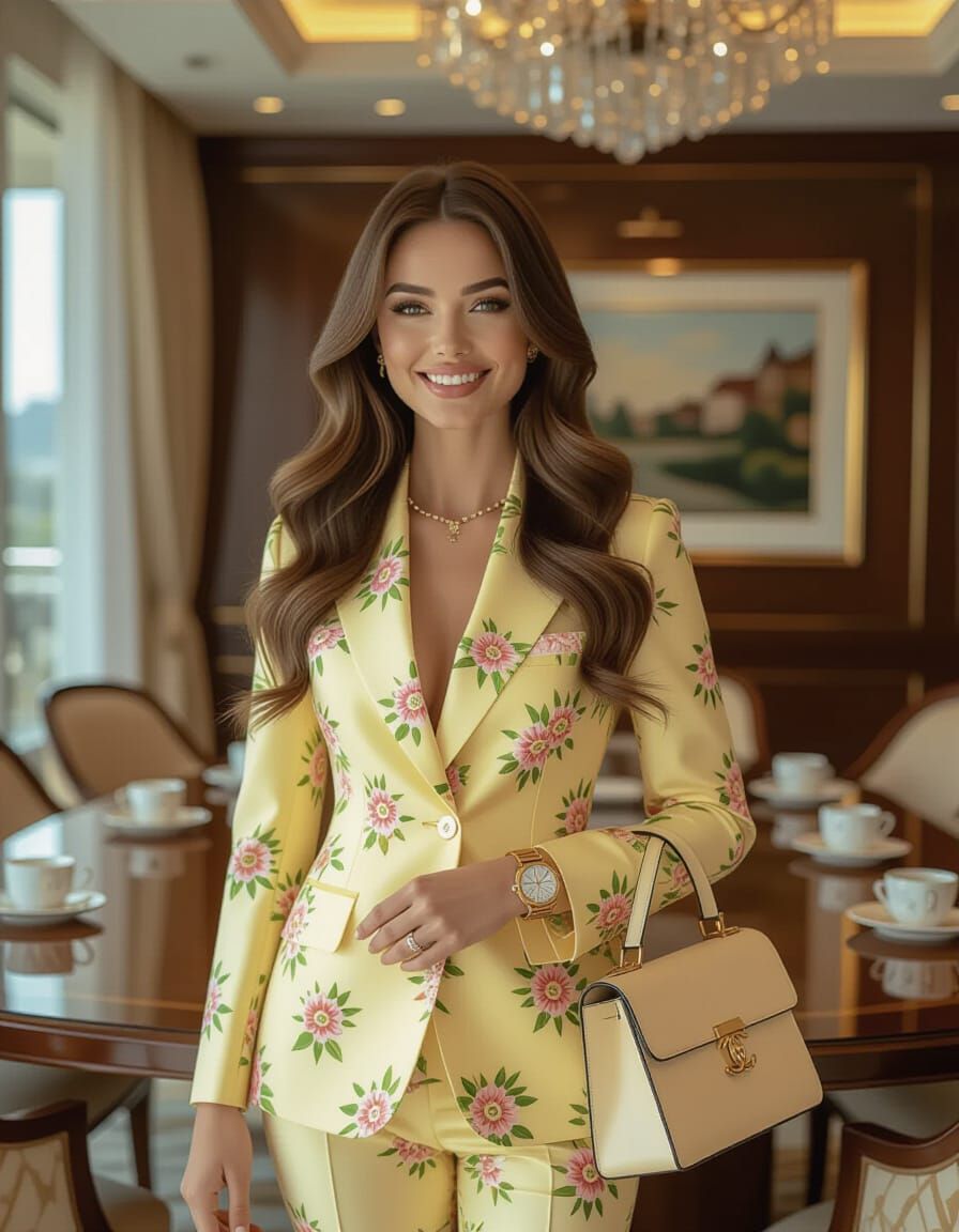 Elegant Businesswoman in Luxury Meeting Room