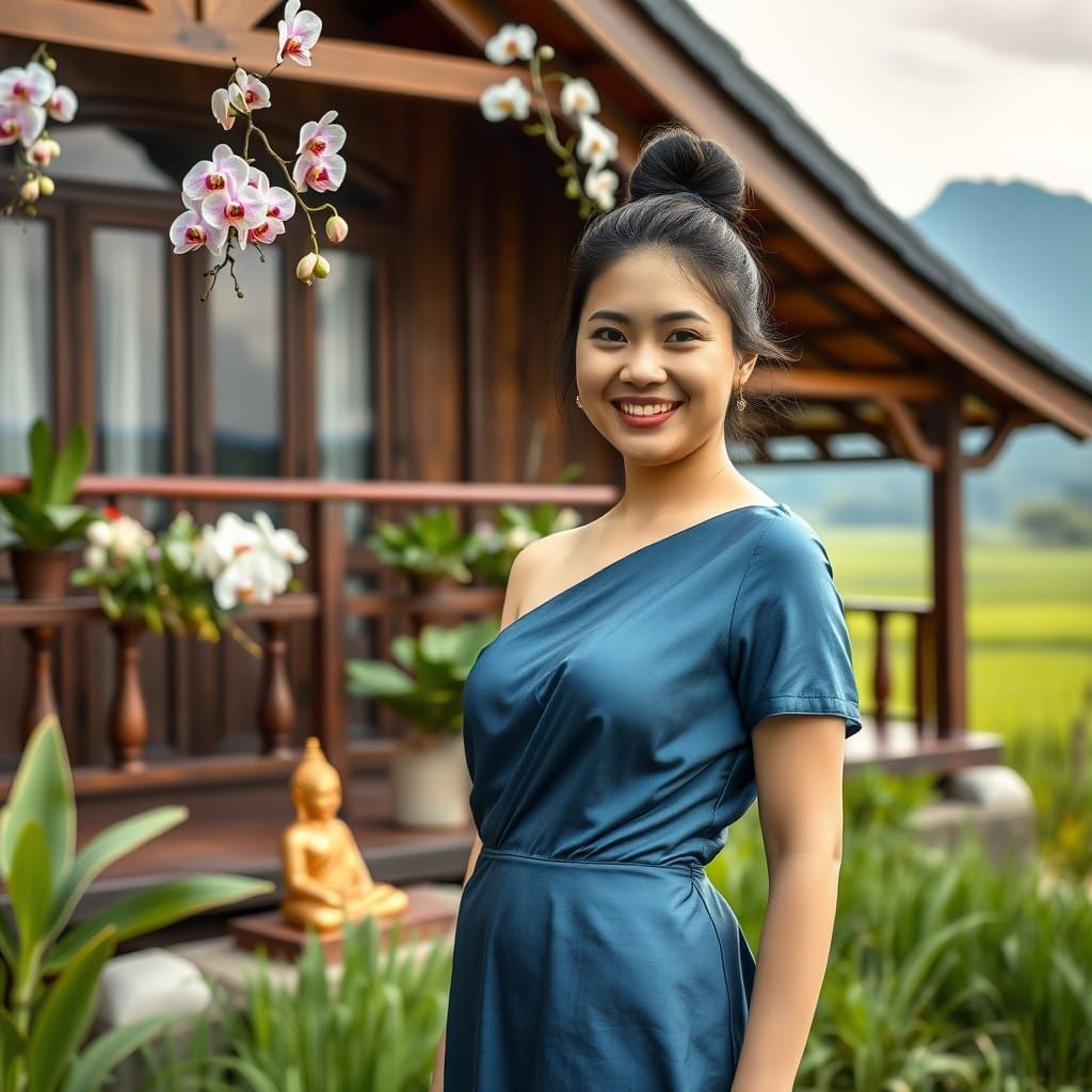 Serenity in Chiang Mai: A Lanna Teak House Scene