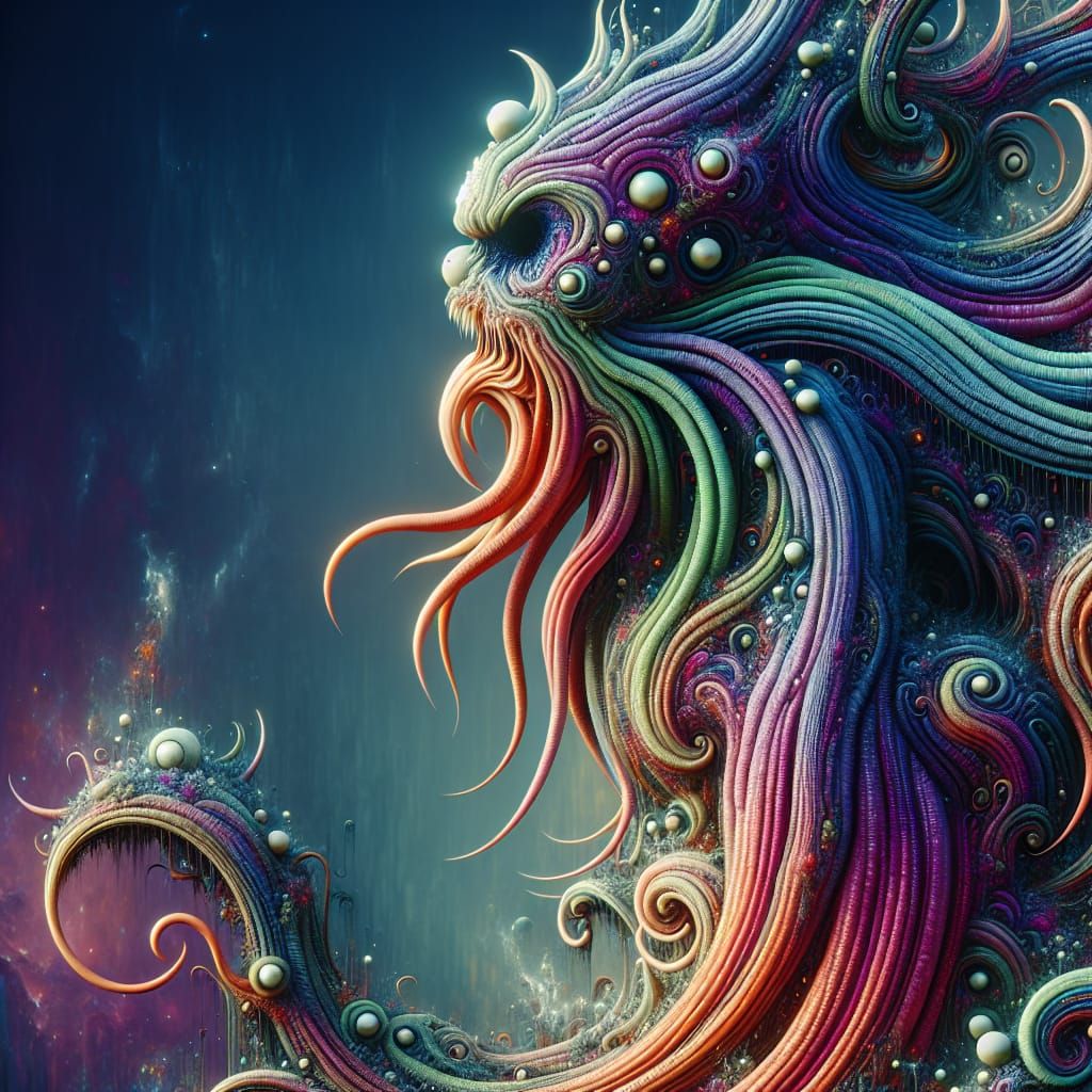 Vibrant Ghost Creature in Fantasy Concept Art