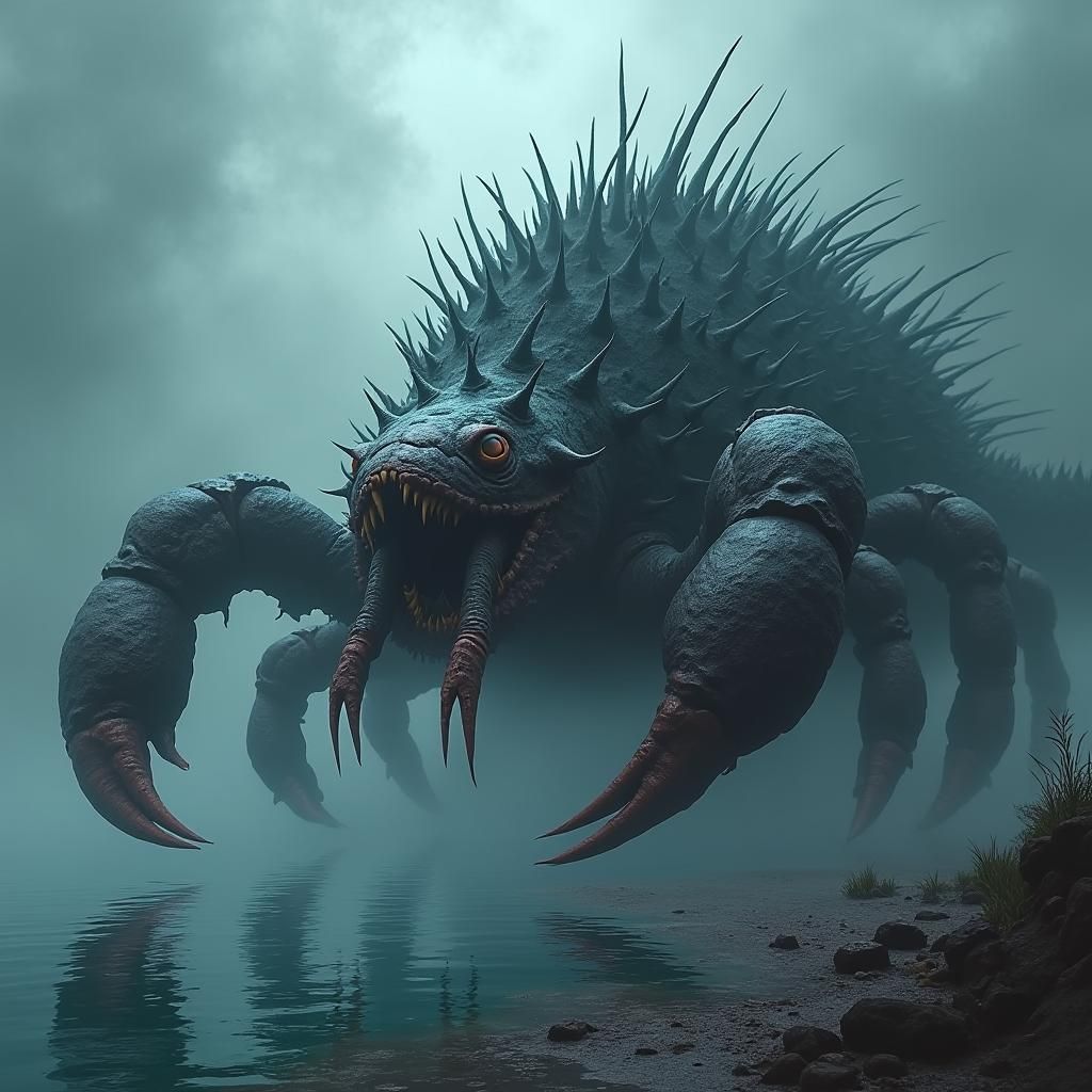 Monstrous Scorpion-Crab Fusion in Dark Fantasy Style