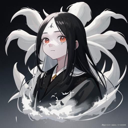 Ethereal Anime Woman in White Gown: 3D Art