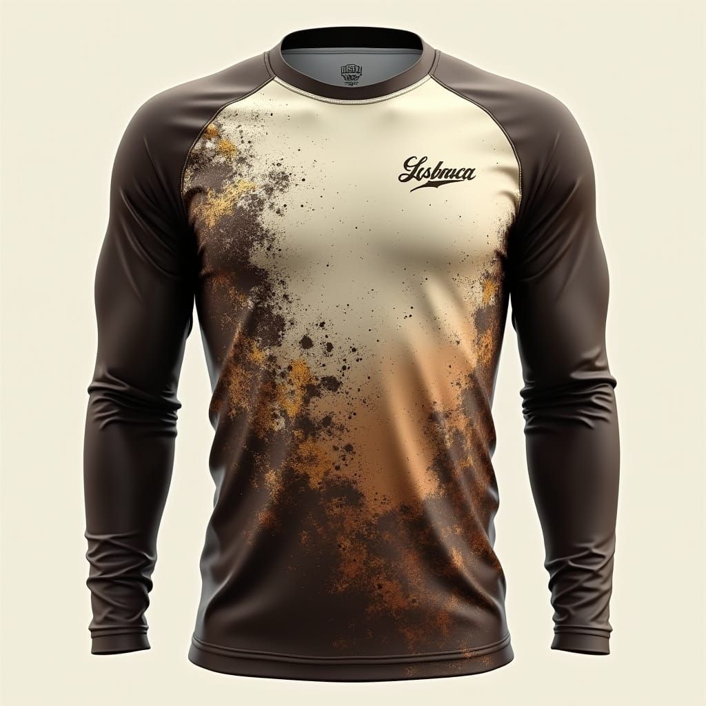 Hip-Hop Dancing Jersey in Dark Brown with 90s Graffiti-Inspi...