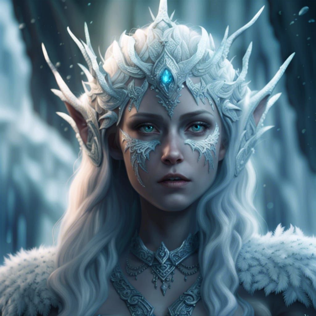 Epic Ice Elf Digital Matte Painting