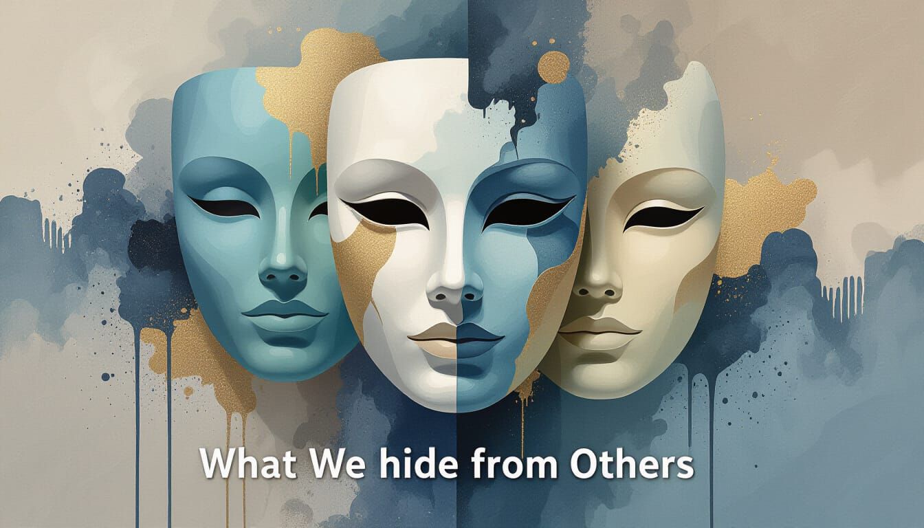 Abstract Mask Shapes Symbolizing Hidden Emotions