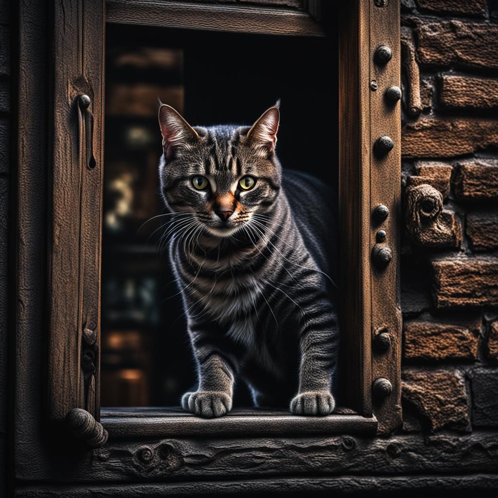 Hyperrealistic Cat Burglar in Cinematic Detail