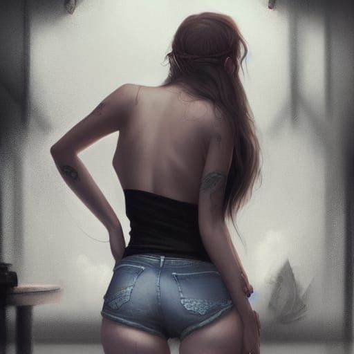 Sinister Tattoo in Low Rise Jeans