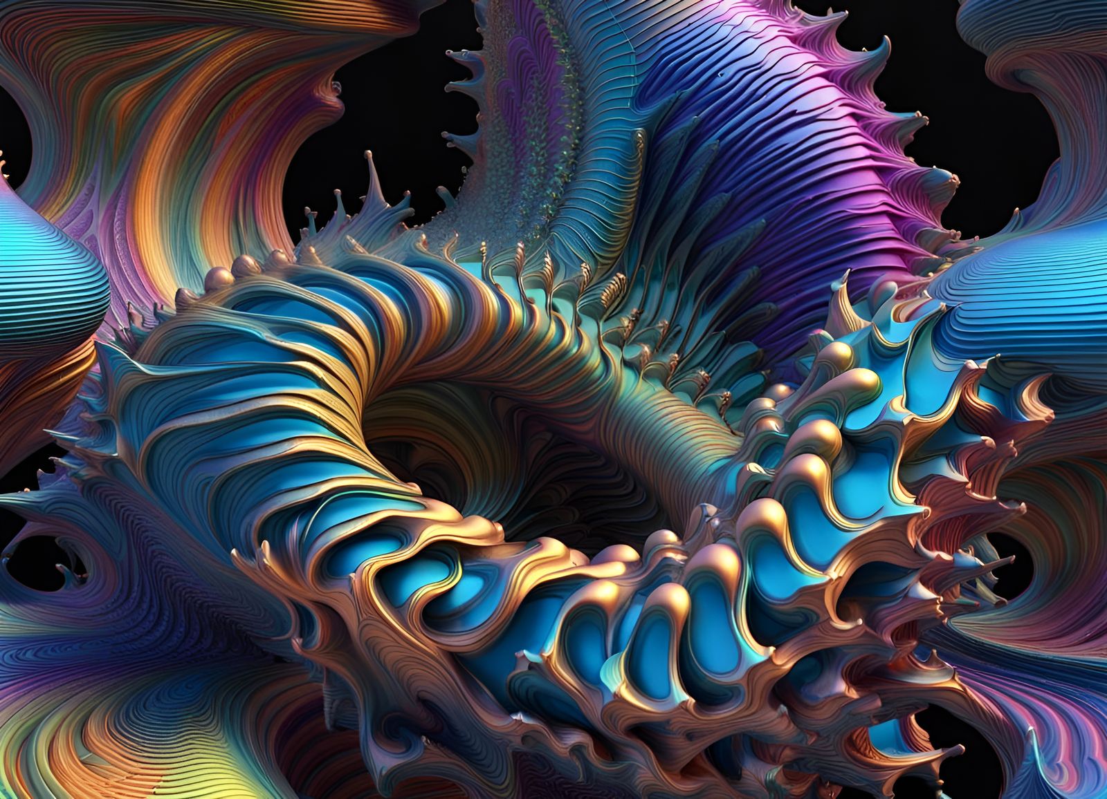 Iridescent 3D Fractal Sculptures in 8K