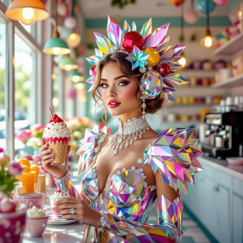 Lady Mechanika in Kaleidoscopic Crystalline Art