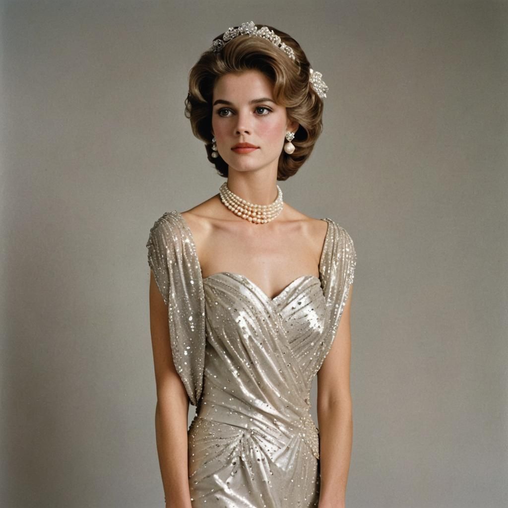 Elegant 1980s Debutante in Glamorous Style