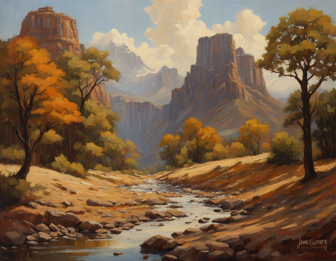 Earth Toned Masterpiece in Oil Painting