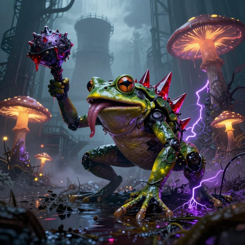 Robotic Frog Demon in Toxic Swamp Ruins