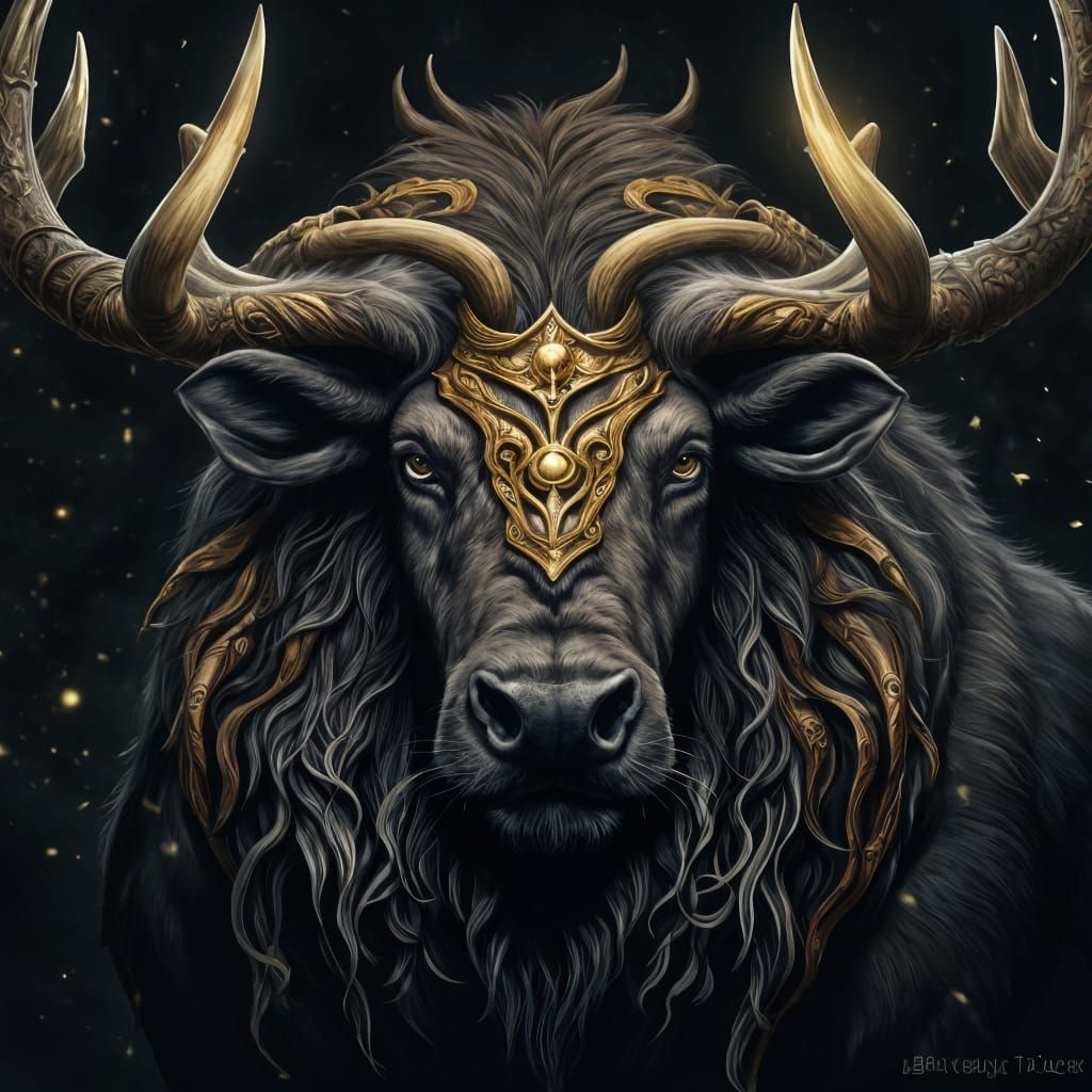 Sinister Buffalo-Moose Hybrid with Antlers